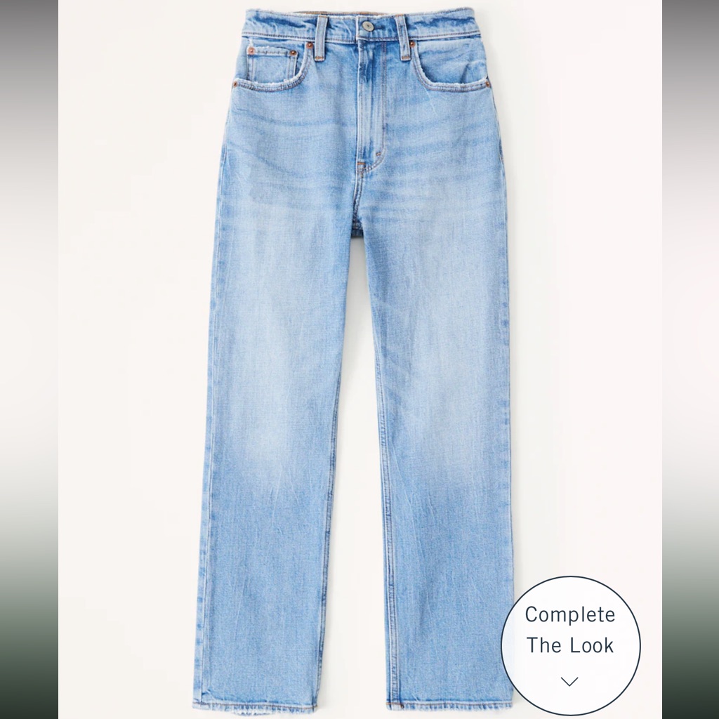 Nwt Abercrombie Curve Love Ultra High Rise Ankle Straight